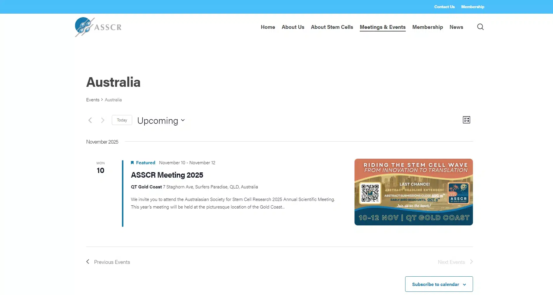 ASSCR events