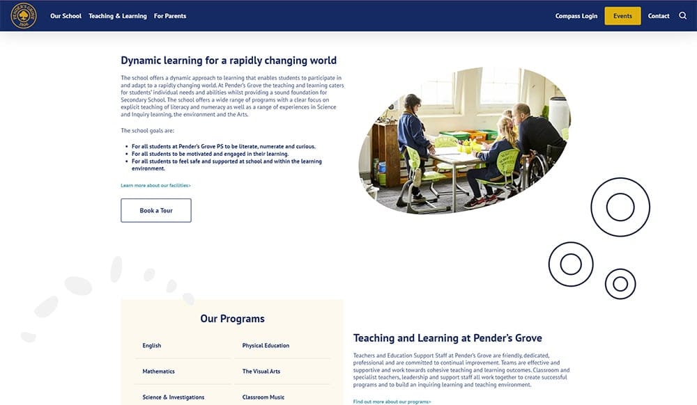 Pender's Grove Page example